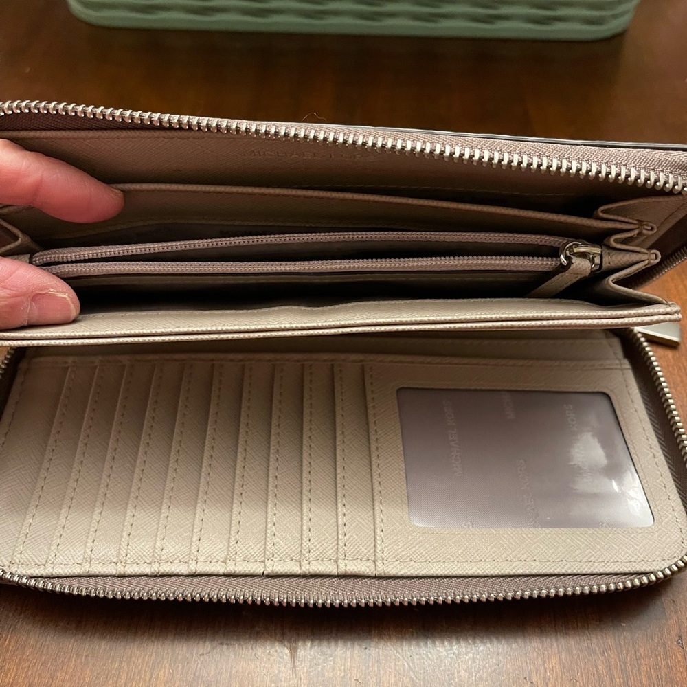 Michael Kors Taupe Leather Wristlet Wallet - Picture 6 of 10